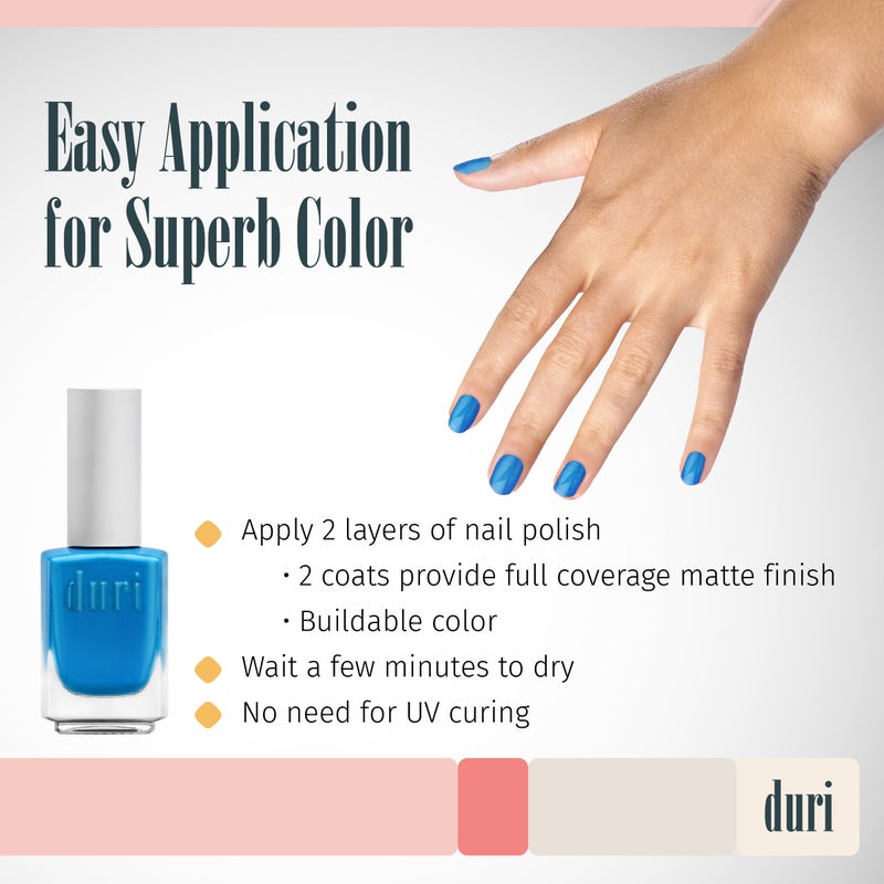 duri 160N Tsunami - Neon Blue Nail Polish, Matte Finish, Quick Drying, 0.45 Fl Oz - Image 3